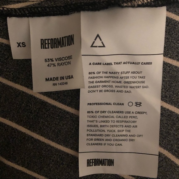 Reformation Opal Wrap Top Black striped XS EUC - Picture 6 of 6